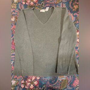 V-Neck Green Sweater